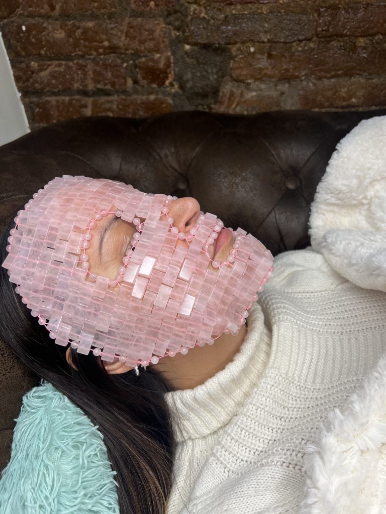 mascara cuarzo rosa grado A+